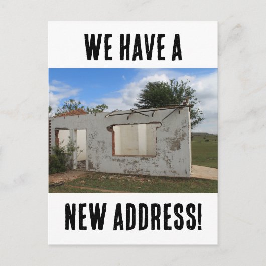 Neue Adresse lustig, die wir verschoben haben Postkarte (Vorderseite)