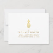 Neue Adresse mit elegantem Gold Ananas Ankündigung (Vorderseite)