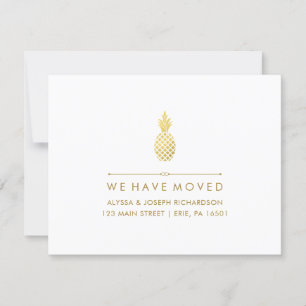 Neue Adresse mit elegantem goldenen Ananas Ankündigung
