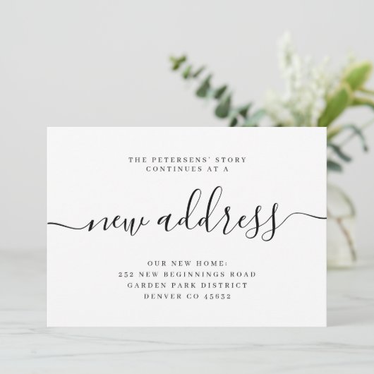 Neue Adresse modern wir bewegen sich Ankündigung (Stehend Vorderseite)