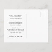 Neue Adresse Moderne Kalligrafie-Ankündigung Ankündigungspostkarte (Rückseite)