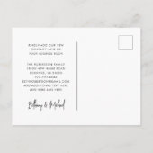 Neue Adresse Moderne Kalligrafie Dusty Blue Moving Ankündigungspostkarte (Rückseite)