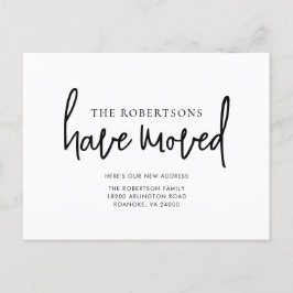 Neue Adresse Moderne Kalligrafie Minimalistisch-Be Ankündigungspostkarte