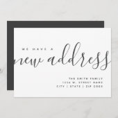 Neue Adresse Modernes Minimalistisches Kalligrafie Ankündigung (Vorne/Hinten)