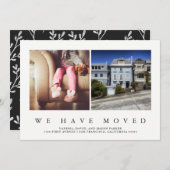 Neue Adresse | Modernes Minimalistisches Zwei-Foto Ankündigung (Vorne/Hinten)