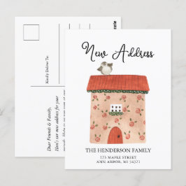 Neue Adresse Neue Zuhause-Bewegung Ankündigung Pos Postkarte