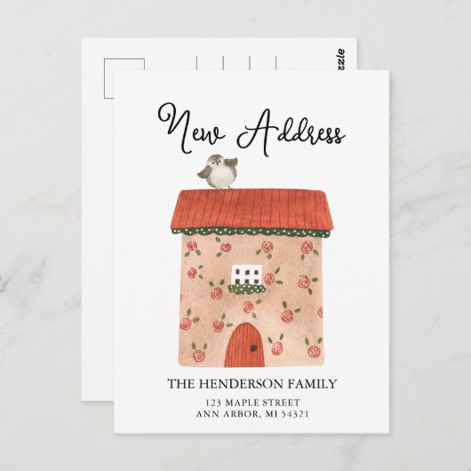 Neue Adresse Neue Zuhause-Bewegung Ankündigung Pos Postkarte (Vorne/Hinten)
