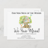 Neue Adresse, neue Zuhause, Hausbaum Ankündigungspostkarte (Vorne/Hinten)