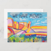 Neue Adresse New Mexico Farbenfrohe Landschaft Kun Postkarte (Vorne/Hinten)