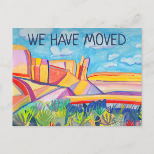 Neue Adresse New Mexico Farbenfrohe Landschaft Kun Postkarte