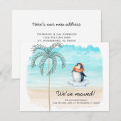 Neue Adresse Niedlich Pinguin Florida Beach Fun Mo Ankündigung (Vorne/Hinten)