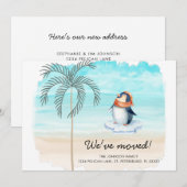 Neue Adresse Niedlich Pinguin Florida Beach Fun Mo Ankündigung (Vorne/Hinten)