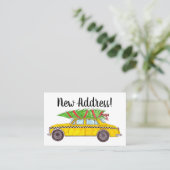 Neue Adresse NY Taxi mit Weihnachtsbaum Visitenkarte (Stehend Vorderseite)