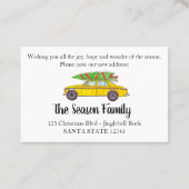 Neue Adresse NY Taxi mit Weihnachtsbaum Visitenkarte (Rückseite)