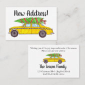 Neue Adresse NY Taxi mit Weihnachtsbaum Visitenkarte (Vorne/Hinten)