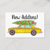 Neue Adresse NY Taxi mit Weihnachtsbaum Visitenkarte (Vorderseite)