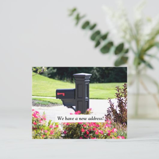 Neue Adresse Postfach Ankündigungspostkarte (Stehend Vorderseite)