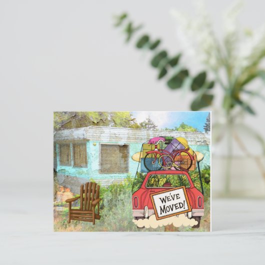 Neue Adresse Postkarte (Stehend Vorderseite)