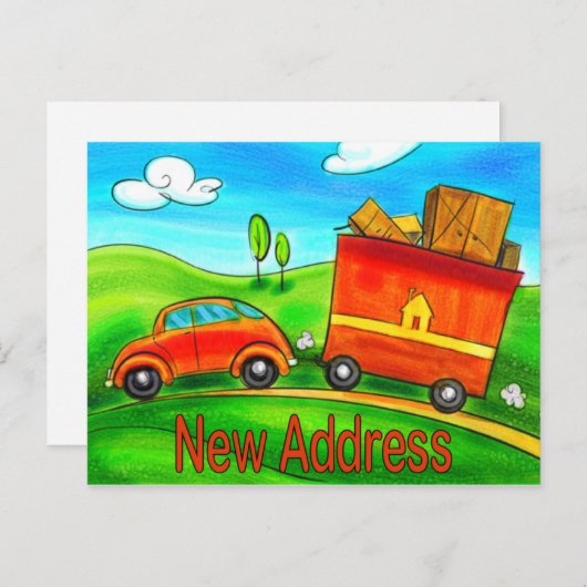 Neue Adresse Postkarte (Vorne/Hinten)