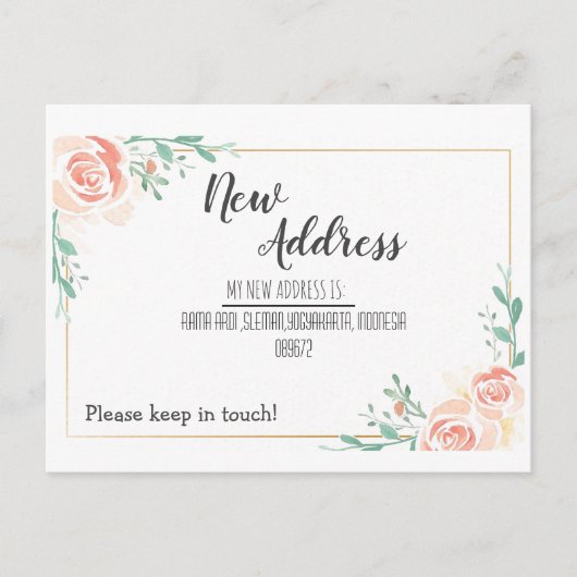 Neue Adresse Postkarte (Vorderseite)