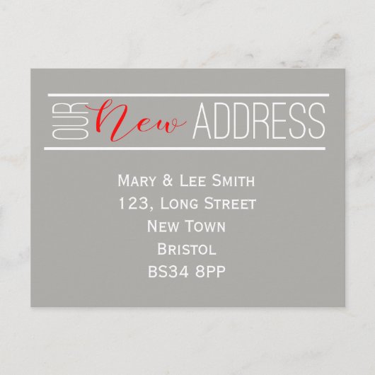 neue Adresse Postkarte (Vorderseite)