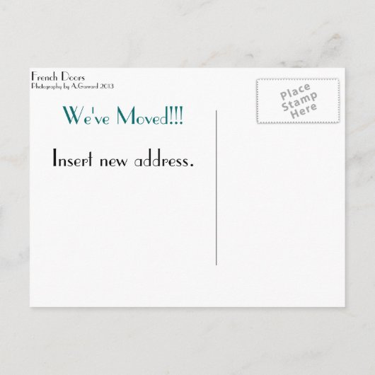 Neue Adresse Postkarte (Rückseite)