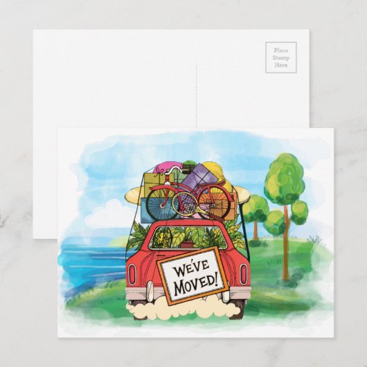 Neue Adresse Postkarte (Vorne/Hinten)