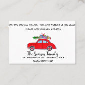 Neue Adresse Red Auto mit Weihnachtsgeschenke Visitenkarte (Rückseite)