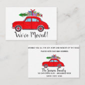 Neue Adresse Red Auto mit Weihnachtsgeschenke Visitenkarte (Vorne/Hinten)