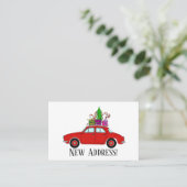 Neue Adresse Red Auto mit Weihnachtsgeschenke Visitenkarte (Stehend Vorderseite)