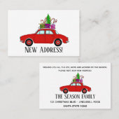 Neue Adresse Red Auto mit Weihnachtsgeschenke Visitenkarte (Vorne/Hinten)