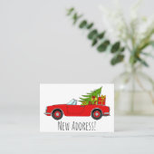 Neue Adresse Red Auto mit Weihnachtsgeschenke Visitenkarte (Stehend Vorderseite)