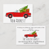 Neue Adresse Red Auto mit Weihnachtsgeschenke Visitenkarte (Vorne/Hinten)