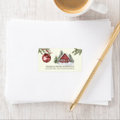 Neue Adresse Red Cabin Snow mit Evergreens Adressaufkleber (Insitu)