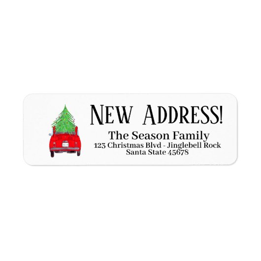 Neue Adresse Red Car mit Weihnachtsbaum (Vorne)