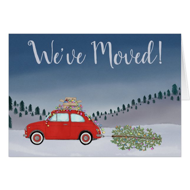 Neue Adresse Red Fiat 500 Weihnachtsbaum Wasserfar (Vorderseite (Horizontal))