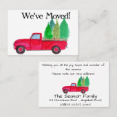 Neue Adresse Red LKW mit Weihnachtsbäumen Visitenkarte (Vorne/Hinten)