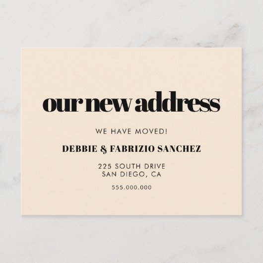 Neue Adresse Retro elegante bewegende Ankündigung Postkarte (Vorderseite)