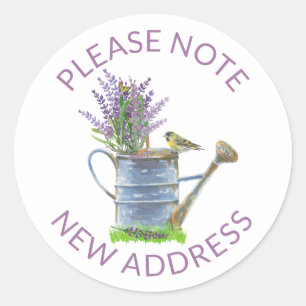 Neue Adresse Rustic Watering Dose mit Lavendel Runder Aufkleber