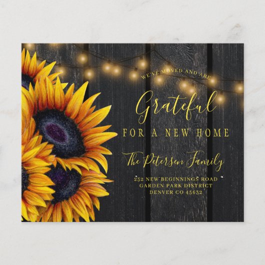 Neue Adresse rustikale Ankündigung (Vorderseite)