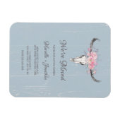 Neue Adresse Rustikale Kuh Skull Boho Floral versc Magnet (Horizontal)