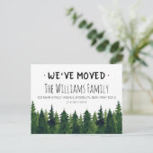 Neue Adresse Rustikaler Wasserfarbenwald Postkarte (Stehend Vorderseite)