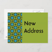 Neue Adresse Türkis Green Ankündigungspostkarte (Vorne/Hinten)