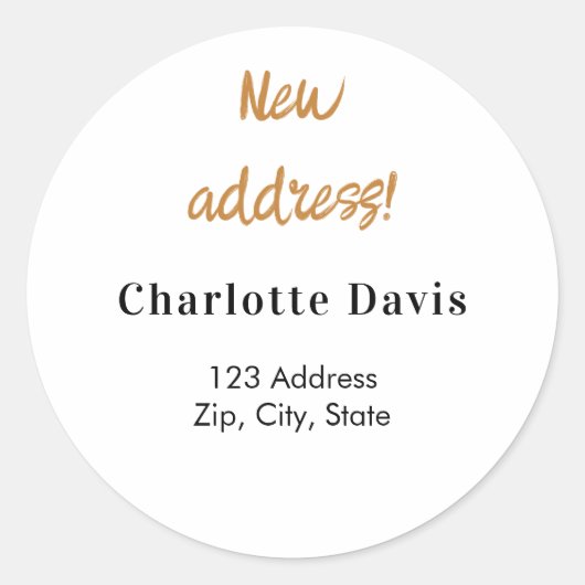 Neue Adresse übertragen Runder Aufkleber (Vorderseite)