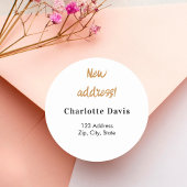 Neue Adresse übertragen Runder Aufkleber