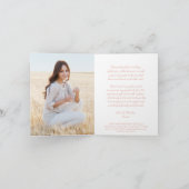 Neue Adresse und Abschluss Foto Rosa und Gold Dankeskarte (Innenseite)