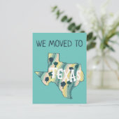 NEUE ADRESSE Verschieben TEXAS Staat Illustrierte Postkarte (Stehend Vorderseite)