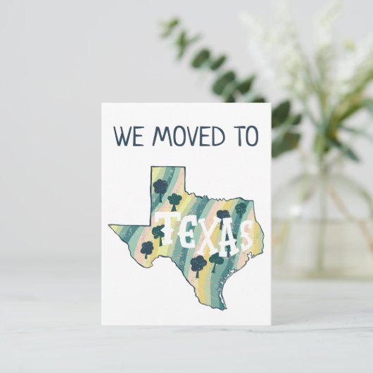 NEUE ADRESSE Verschieben TEXAS Staat Illustrierte  Postkarte (Stehend Vorderseite)
