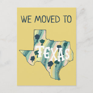 NEUE ADRESSE Verschieben TEXAS Staat Illustrierte  Postkarte