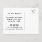 Neue Adresse | Vintager Bird | BW | Kranich Ankündigungspostkarte (Rückseite)